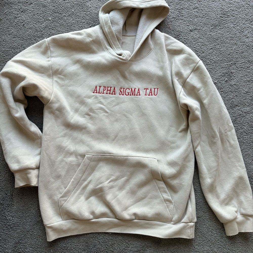 Alpha Sigma Tau Cream Hoodie